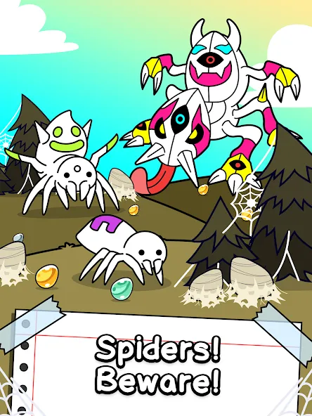 Spider Evolution: Idle Game — Безлимитные деньги и ресурсы, скачать мод APK — скриншот 5 Spider Evolution: Idle Game — Безлимитные деньги и ресурсы, скачать мод APK — скриншот 5