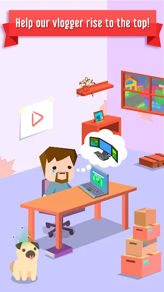 Vlogger Go Viral: Tuber Life MOD APK скачать на Андроид — Безлимитные деньги и подписчики — скриншот 1