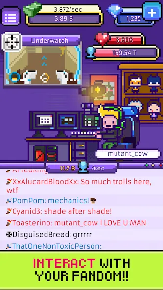 xStreamer: Idle Simulator Game бесплатно на Андроид — мод: Безлимитные деньги и быстрый прогресс — скриншот 4