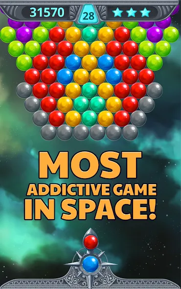 Bubble Shooter Space взлом на Андроид — Безлимитные жизни и усилители — скриншот 2