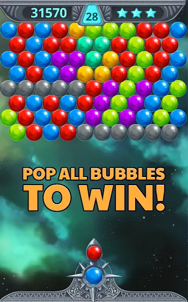 Bubble Shooter Space взлом на Андроид — Безлимитные жизни и усилители — скриншот 4