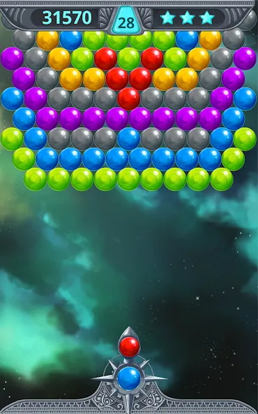 Bubble Shooter Space взлом на Андроид — Безлимитные жизни и усилители — скриншот 5