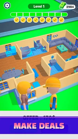 Скачать Home Builder 3D ! мод — Безлимитные деньги и всё открыто — скриншот 3