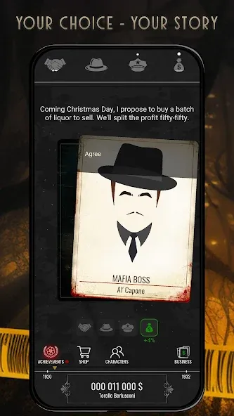 Mafia History MOD APK скачать на Андроид — Безлимитные деньги и оружие — скриншот 1