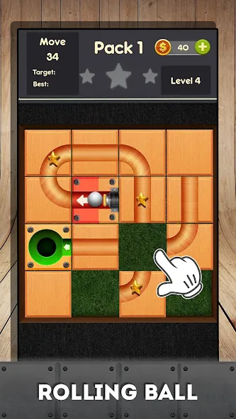 Rolling ball - slide puzzle — Без рекламы и все уровни открыты, скачать мод APK — скриншот 1 Rolling ball - slide puzzle — Без рекламы и все уровни открыты, скачать мод APK — скриншот 1