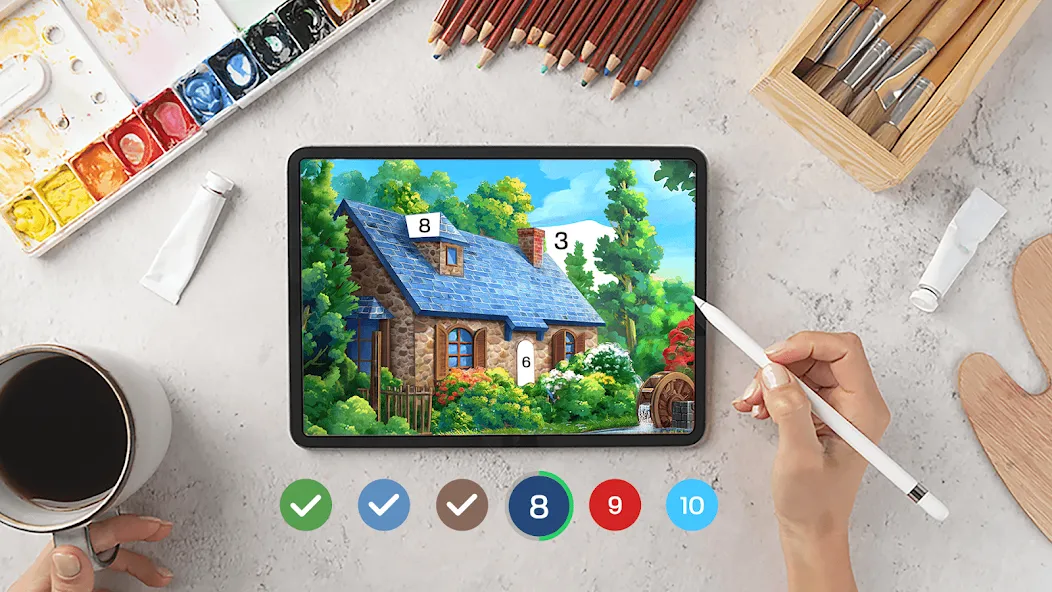 Tap Color Pro: Color By Number взлом APK — Без рекламы и все раскраски открыты — скриншот 1