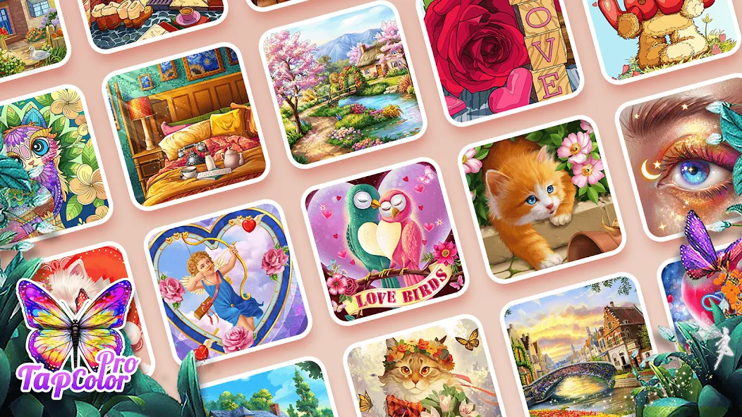 Tap Color Pro: Color By Number взлом APK — Без рекламы и все раскраски открыты — скриншот 3