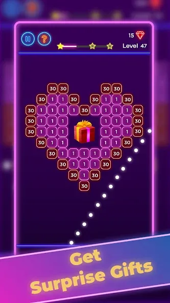 Скачать Brick Breaker - Neon Bricks мод — Без рекламы и много жизней — скриншот 2
