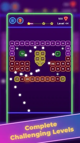 Скачать Brick Breaker - Neon Bricks мод — Без рекламы и много жизней — скриншот 4