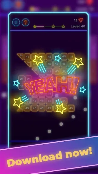 Скачать Brick Breaker - Neon Bricks мод — Без рекламы и много жизней — скриншот 5