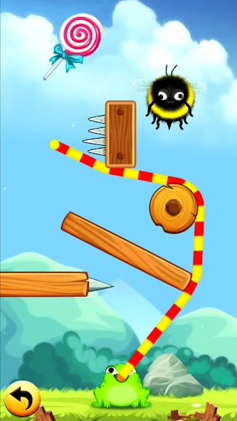 Frog Thife: Candy Thief Puzzle MOD APK скачать на Андроид — Безлимитные деньги и все уровни открыты — скриншот 3 Frog Thife: Candy Thief Puzzle MOD APK скачать на Андроид — Безлимитные деньги и все уровни открыты — скриншот 3