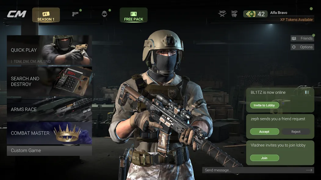 Скачать Combat Master Mobile FPS на Андроид с модом — Бесконечные патроны и улучшенное оружие — скриншот 1