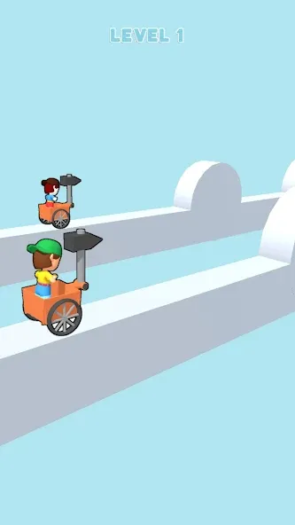 Hammer Race 3D (Мод: Безлимитные деньги и улучшения) — скачать на Андроид — скриншот 1