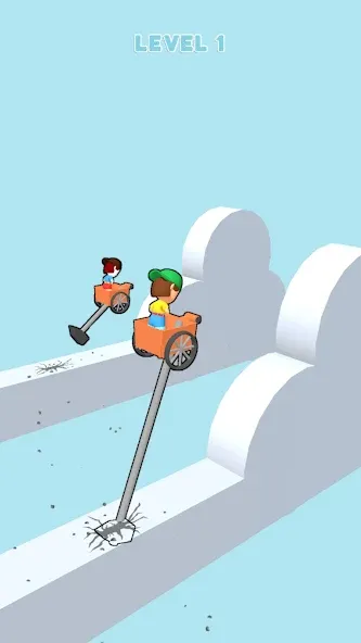 Hammer Race 3D (Мод: Безлимитные деньги и улучшения) — скачать на Андроид — скриншот 2