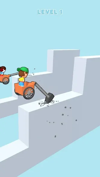 Hammer Race 3D (Мод: Безлимитные деньги и улучшения) — скачать на Андроид — скриншот 3