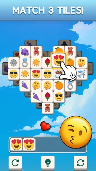 Tile Match Emoji -Triple Tile взлом на Андроид — Безлимитные подсказки и жизни — скриншот 2 Tile Match Emoji -Triple Tile взлом на Андроид — Безлимитные подсказки и жизни — скриншот 2