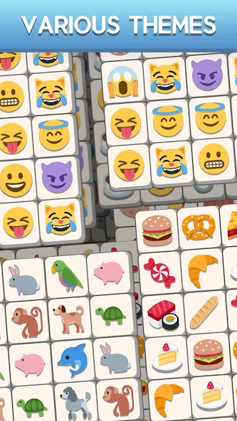 Tile Match Emoji -Triple Tile взлом на Андроид — Безлимитные подсказки и жизни — скриншот 4 Tile Match Emoji -Triple Tile взлом на Андроид — Безлимитные подсказки и жизни — скриншот 4