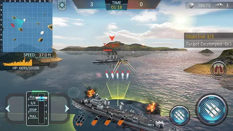 Warship Attack 3D взлом на Андроид — Безлимитные деньги и патроны — скриншот 2