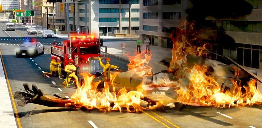 Скачать взлом Real Firefighter 3D Simulator — Безлимитные деньги и топливо — скриншот 1
