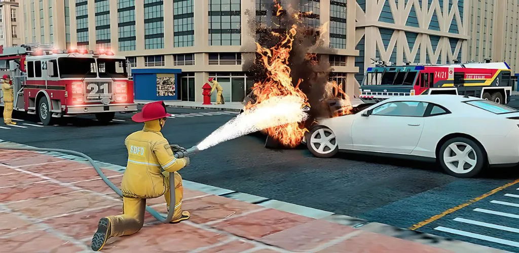 Скачать взлом Real Firefighter 3D Simulator — Безлимитные деньги и топливо — скриншот 5