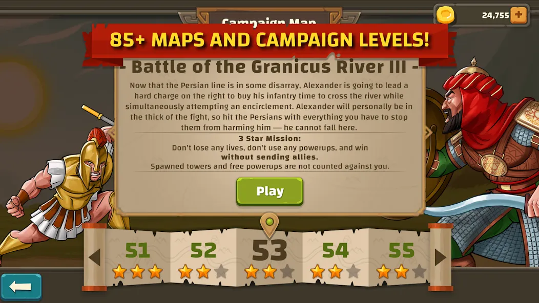 Ancient Allies Tower Defense на телефон — скачать мод: Безлимитные ресурсы и все башни — скриншот 5
