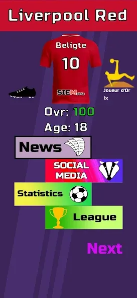 Football Career Sim на телефон — скачать мод: Безлимитные деньги и энергия — скриншот 2 Football Career Sim на телефон — скачать мод: Безлимитные деньги и энергия — скриншот 2