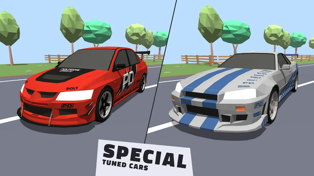 Polygon Drift: Traffic Racing — последняя версия с модом (Без рекламы и открыты машины) — скриншот 1 Polygon Drift: Traffic Racing — последняя версия с модом (Без рекламы и открыты машины) — скриншот 1