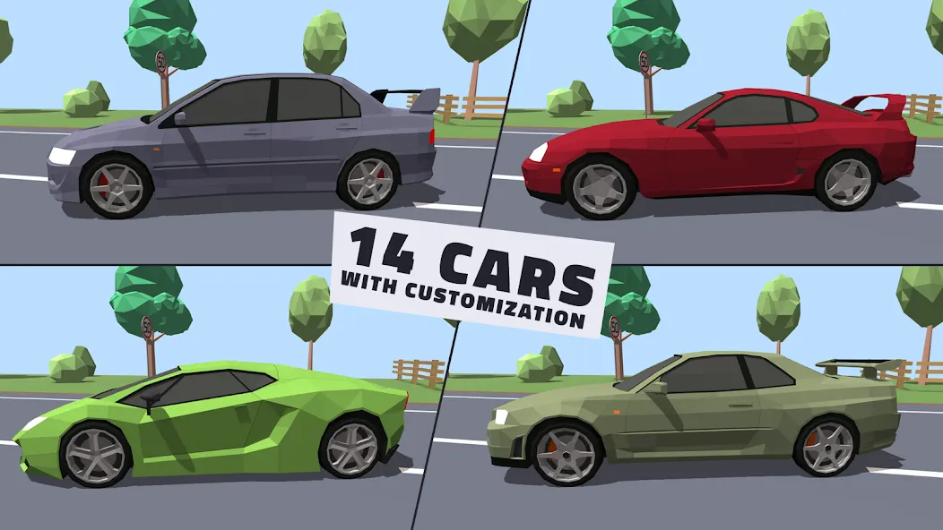Polygon Drift: Traffic Racing — последняя версия с модом (Без рекламы и открыты машины) — скриншот 2 Polygon Drift: Traffic Racing — последняя версия с модом (Без рекламы и открыты машины) — скриншот 2