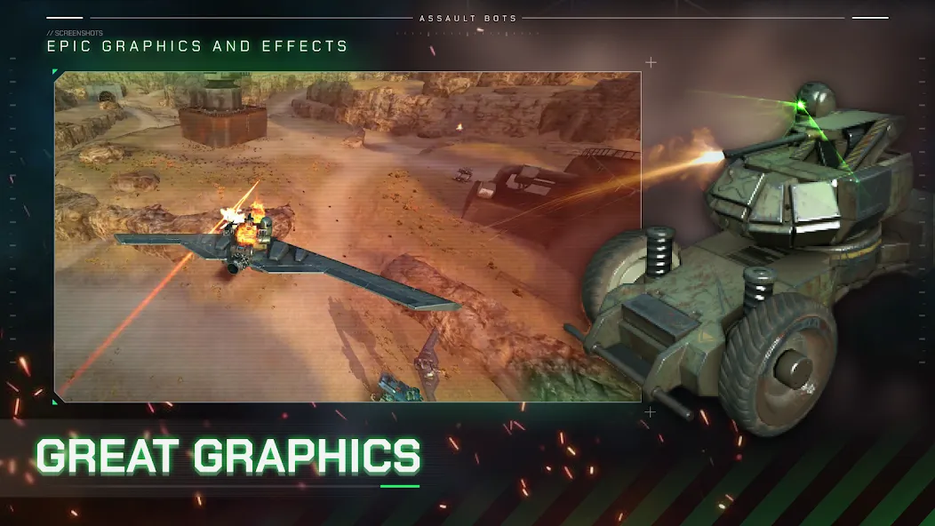 Assault Bots: Multiplayer на телефон — скачать мод: Безлимитные деньги и усиленные роботы — скриншот 5