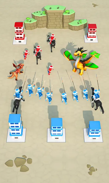 Merge And Conquer: Battle Game (Мод: Безлимитные ресурсы и мощные юниты) — скачать на Андроид — скриншот 1