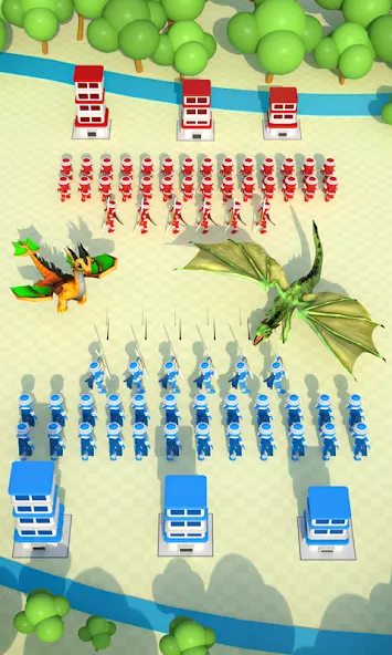 Merge And Conquer: Battle Game (Мод: Безлимитные ресурсы и мощные юниты) — скачать на Андроид — скриншот 2