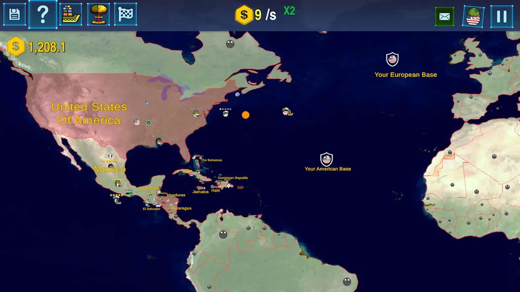 Countryballs: World War Simula — Безлимитные ресурсы и все страны открыты, скачать мод APK — скриншот 1