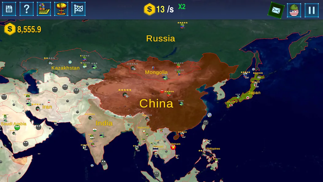 Countryballs: World War Simula — Безлимитные ресурсы и все страны открыты, скачать мод APK — скриншот 4