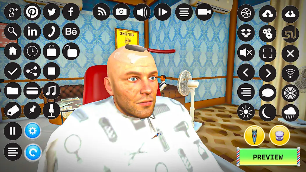 Barber Shop Hair Cut Sim Games — Безлимитные деньги и все предметы, скачать мод APK — скриншот 1 Barber Shop Hair Cut Sim Games — Безлимитные деньги и все предметы, скачать мод APK — скриншот 1