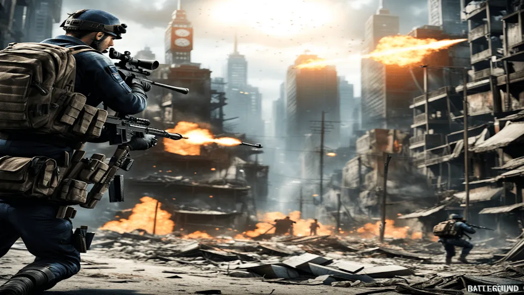 FPS Commando Shooting Games 3D на телефон — скачать мод: Безлимитные деньги и оружие — скриншот 5