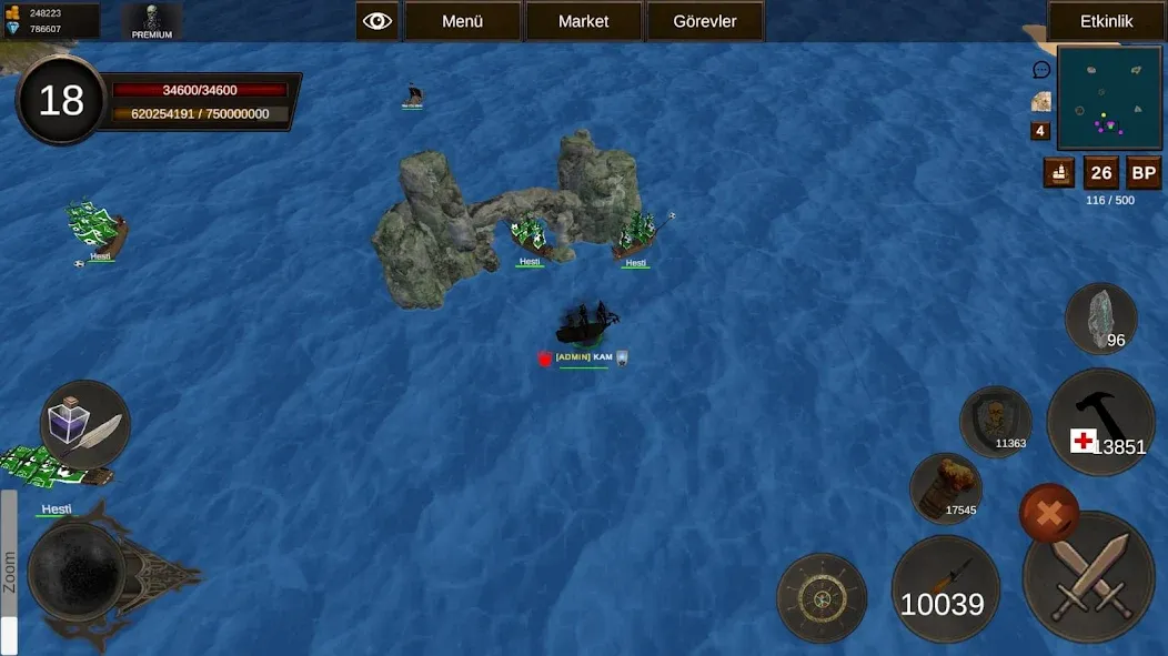 Naval Battle Online бесплатно на Андроид — мод: Безлимитные ресурсы и мощный флот — скриншот 1