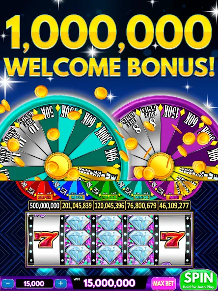 Spin Vegas Slots: Slot Games — взломанная версия, Много монет и бонусов — скриншот 1