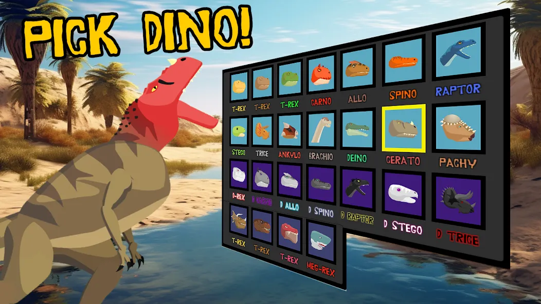 Скачать T-Rex Fights Dinosaurs — Безлимитное здоровье и урон — скриншот 2 Скачать T-Rex Fights Dinosaurs — Безлимитное здоровье и урон — скриншот 2