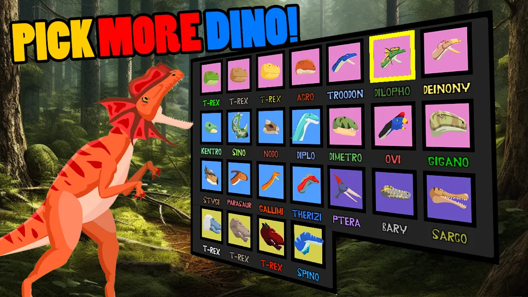 T-Rex Fights More Dinosaurs — скачать мод: Безлимитное здоровье и усиленная атака — скриншот 2