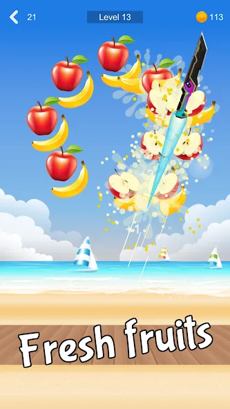 Fruit Sniper MOD APK скачать на Андроид — Безлимитные монеты и усиленное оружие — скриншот 1