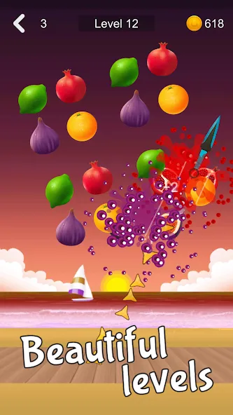 Fruit Sniper MOD APK скачать на Андроид — Безлимитные монеты и усиленное оружие — скриншот 3