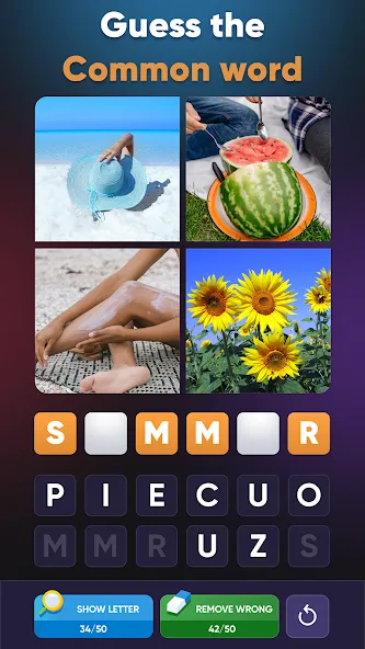 Скачать мод 4 Pics 1 Word: Guessing Games — Безлимитные подсказки и открыты все уровни — скриншот 1 Скачать мод 4 Pics 1 Word: Guessing Games — Безлимитные подсказки и открыты все уровни — скриншот 1