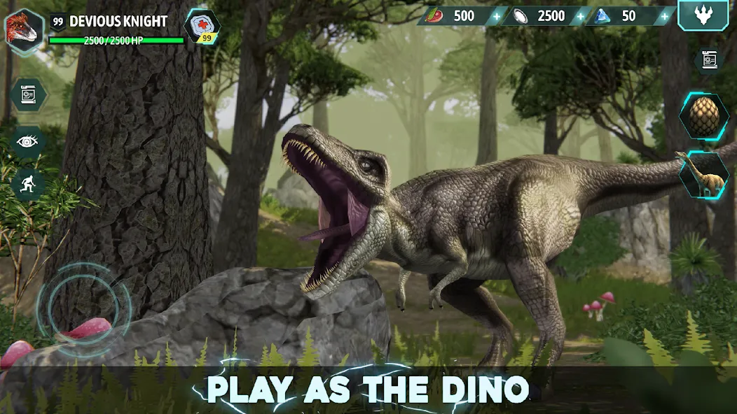 Dino Tamers - Jurassic MMO — взломанная версия, Безлимитные ресурсы и сильные динозавры — скриншот 2