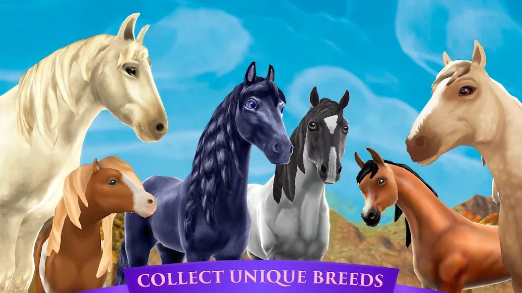 Скачать Horse Riding Tales - Wild Pony Mod APK — Бесконечные монеты и редкие лошади — скриншот 1