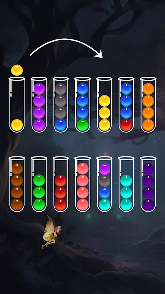 Скачать Ball Sort - Color Puzzle Game на Андроид с модом — Подсказки и отмены без ограничений — скриншот 1