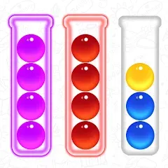 Скачать Ball Sort - Color Puzzle Game на Андроид с модом — Подсказки и отмены без ограничений