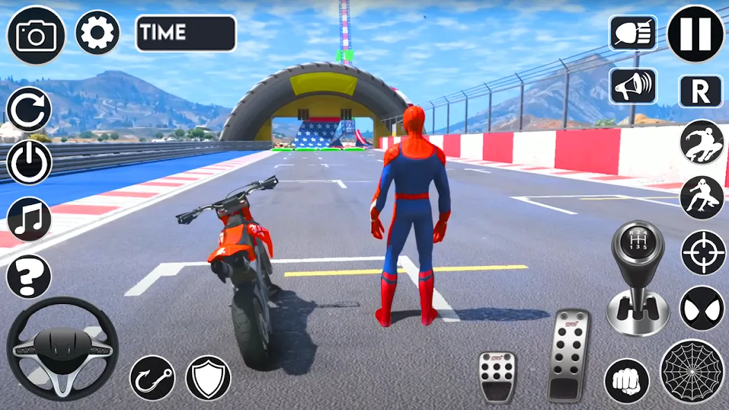 Superhero Tricky Bike Stunt — последняя версия с модом (Безлимитные деньги и все байки) — скриншот 1 Superhero Tricky Bike Stunt — последняя версия с модом (Безлимитные деньги и все байки) — скриншот 1