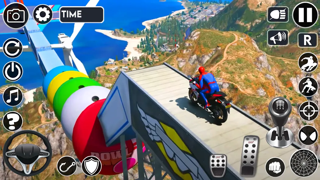 Superhero Tricky Bike Stunt — последняя версия с модом (Безлимитные деньги и все байки) — скриншот 3 Superhero Tricky Bike Stunt — последняя версия с модом (Безлимитные деньги и все байки) — скриншот 3
