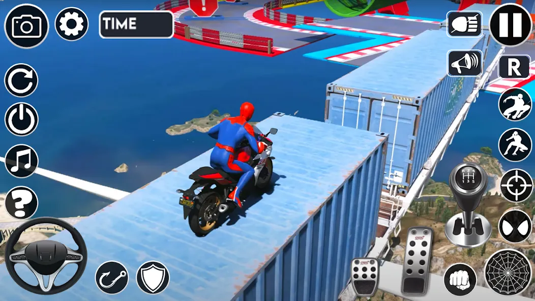 Superhero Tricky Bike Stunt — последняя версия с модом (Безлимитные деньги и все байки) — скриншот 4 Superhero Tricky Bike Stunt — последняя версия с модом (Безлимитные деньги и все байки) — скриншот 4