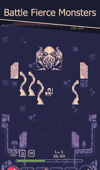 OneBit Adventure (Roguelike] — скачать мод: Безлимитное здоровье и мощное снаряжение — скриншот 1